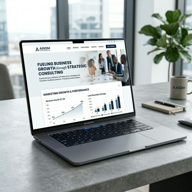 Website corporativo com estética premium